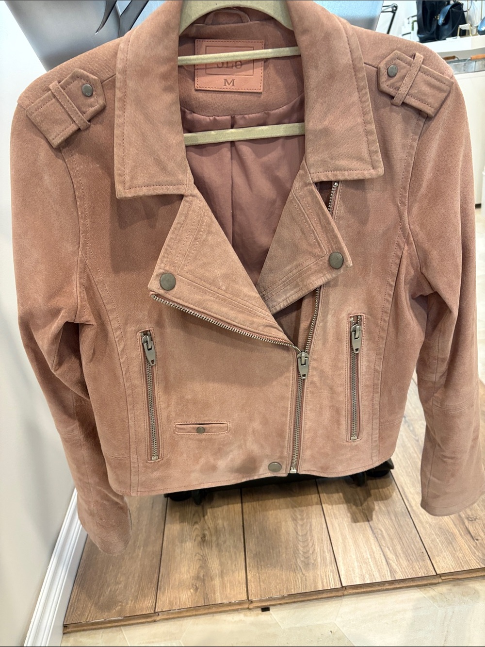 SL8 Suede Moto Jacket - Dusty Rose